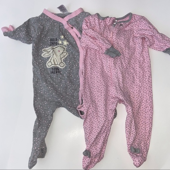 Girls 4 PC Sleeper Lot 3-6M Gerber First Moments - Picture 1 of 4